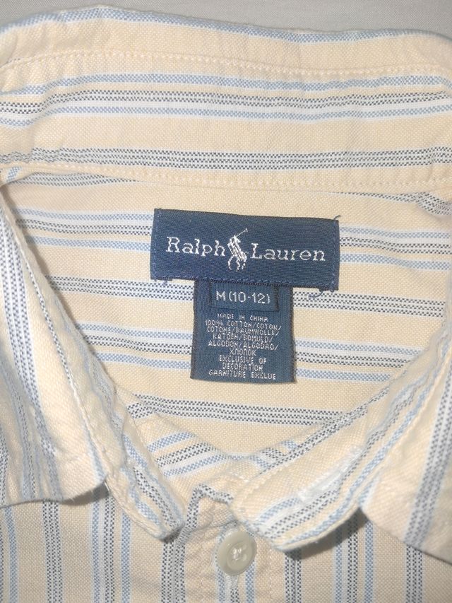 Camisa Ralph Lauren Rayas Talla M (10-12 años)