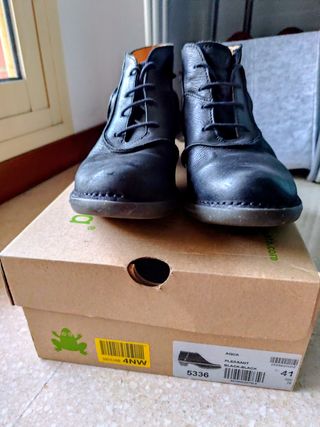 Botines de piel negros mujer