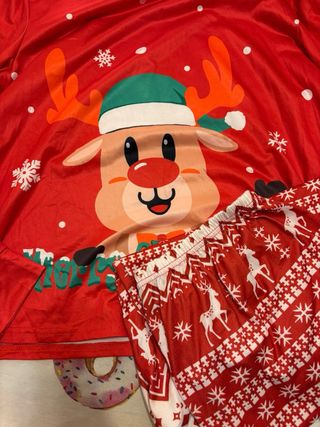 Pijama Navideño Reno y Copos de Nieve
