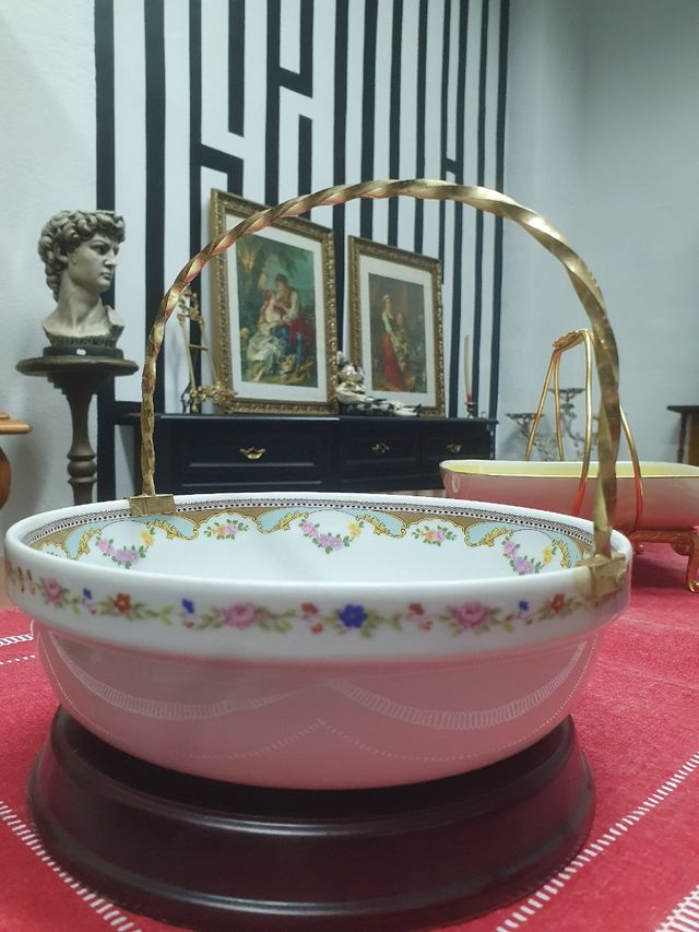 Plato Vintage Porcelana y Metal Dorado d'20cm.