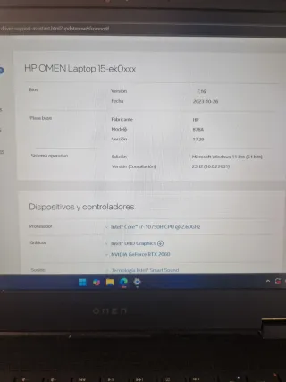 Portátil HP Omen 15 Negro