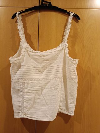 Camisa Zara blanca encaje
