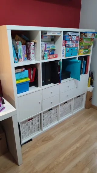 Conjunto Muebles Despacho Madera Blanco