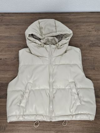 Chaleco acolchado mujer beige