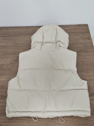 Chaleco acolchado mujer beige
