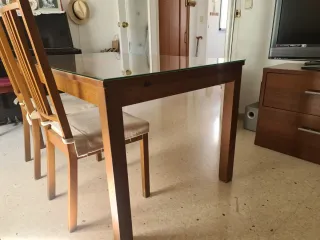 Mesa Comedor Ikea Madera y Cristal