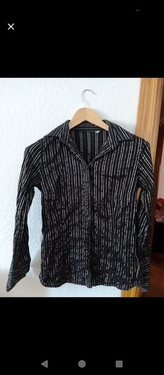 Camisa vintage rayas blanco y negro