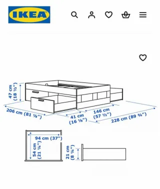 Colchón, Base con cajones, Funda nórdica IKEA 