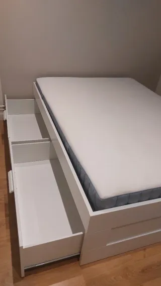 Colchón, Base con cajones, Funda nórdica IKEA 