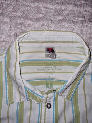 Camicia TIMEZONE maniche corte righe verdi/blu XL