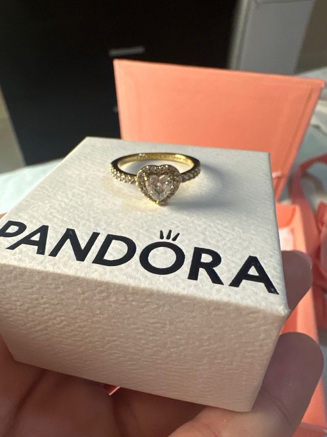 Anillo Pandora Rosa y Plateado