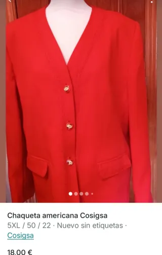 Chaqueta Cosigsa Roja Talla 5XL / 50 / 22