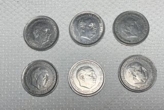 6 Monedas 50 Pesetas Franco 1957