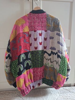 Chaqueta Bomber Zara Patchwork Multicolor Talla M