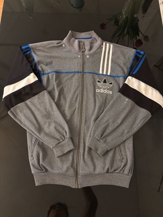 Chaqueta Adidas Vintage Gris y Azul