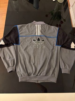 Chaqueta Adidas Vintage Gris y Azul