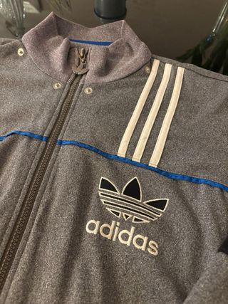 Chaqueta Adidas Vintage Gris y Azul