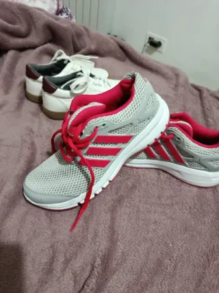 Zapatillas Adidas Mujer Talla 36 Gris/Rojo