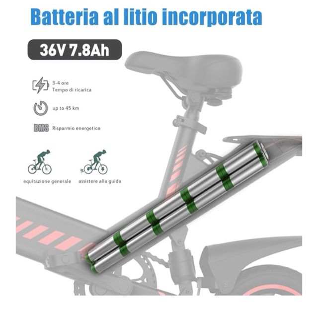 Bicicletta elettrica pieghevole rossa