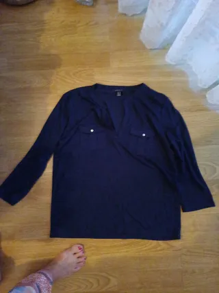 Camiseta manga larga azul talla L