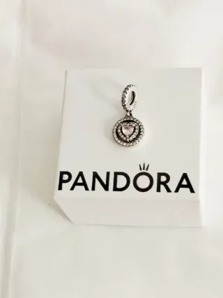 Charm Corazón Doble Halo Brillante Rosa Pandora 