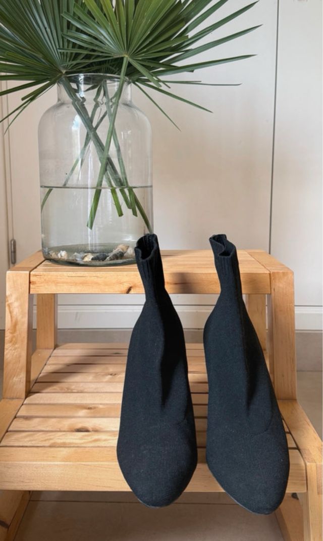 Botines Mango Negros Tacón Bloque