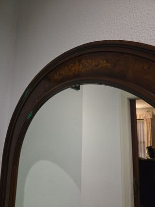 Mueble recibidor antiguo madera y espejo. 