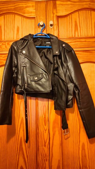 Chaqueta Biker Piel Negra Pull&Bear