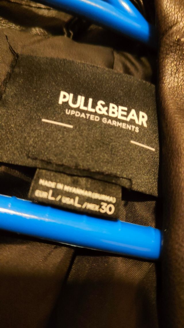 Chaqueta Biker Piel Negra Pull&Bear