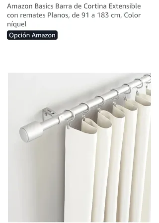 Amazon Basics, asta per tende estensibile in nichel