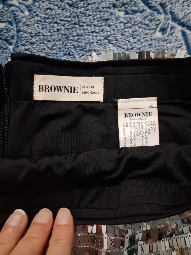 Falda plateada lentejuelas