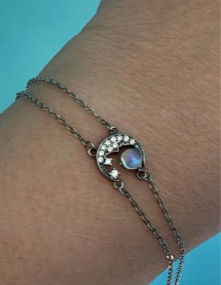 Pulsera Plata Ley Luna Piedra Luna