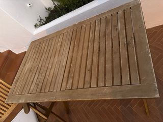 Mesa y 4 Sillas de Jardín Madera