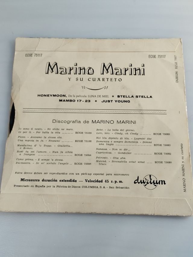 Vinilo Marino Marini Luna de Miel