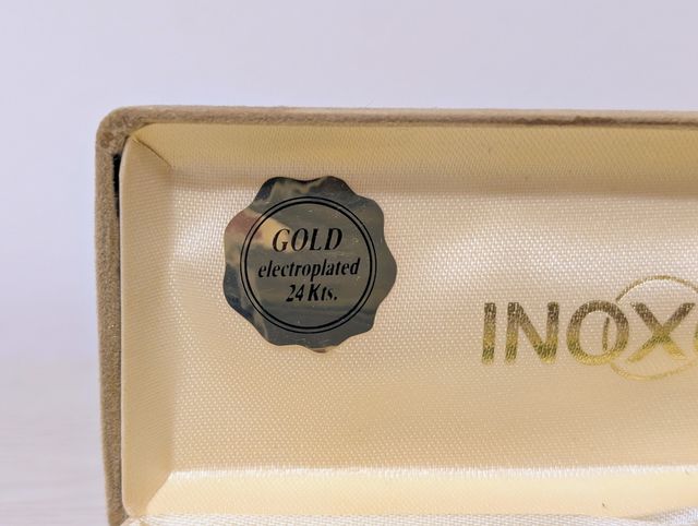 Bolígrafo Inoxcrom Verde Jaspeado - Oro 24k