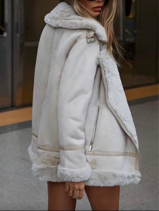 Chaqueta aviador mujer forro Borg