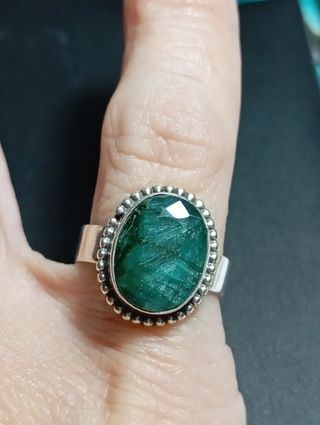 lote de anillo de esmeralda y labradorita 