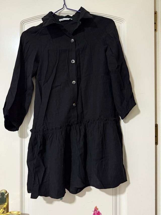 Vestido camisero niña 10 años negro