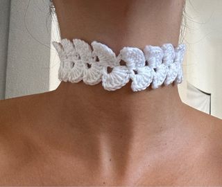 Collar Crochet Blanco
