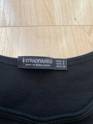 Top Stradivarius Negro Talla XS