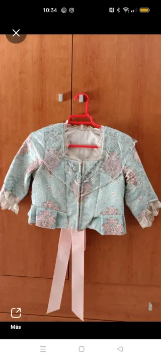 Traje de Fallera azul y rosa talla 6/10 años 