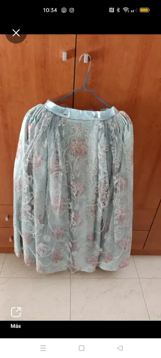 Traje de Fallera azul y rosa talla 6/10 años 
