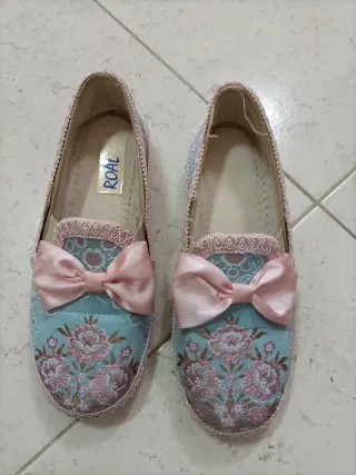 Traje de Fallera azul y rosa talla 6/10 años 