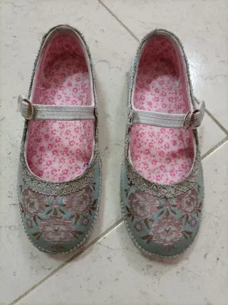 Traje de Fallera azul y rosa talla 6/10 años 