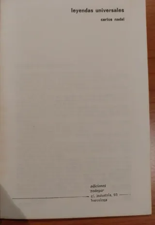 Novelas "Leyendas Españolas" Carlos Nadal