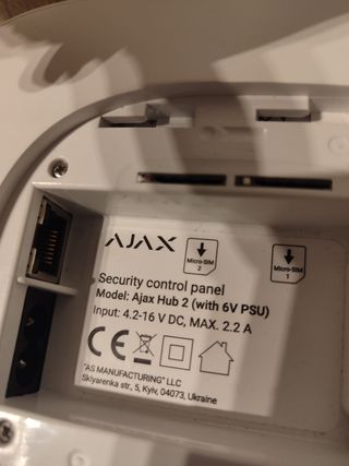 Pack panel Alarma Ajax Hub2 2G +  1 detector 