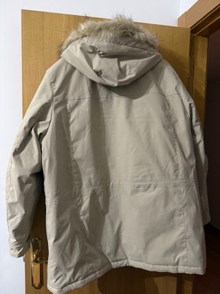 Cazadora hombre tres cuartos beige con gorro XXL
