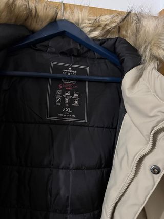 Cazadora hombre tres cuartos beige con gorro XXL
