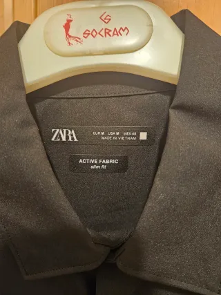 Camisa Zara Negra Manga Larga.