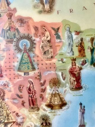 Mapa Mariano España. Todas las vírgenes. Años 30
